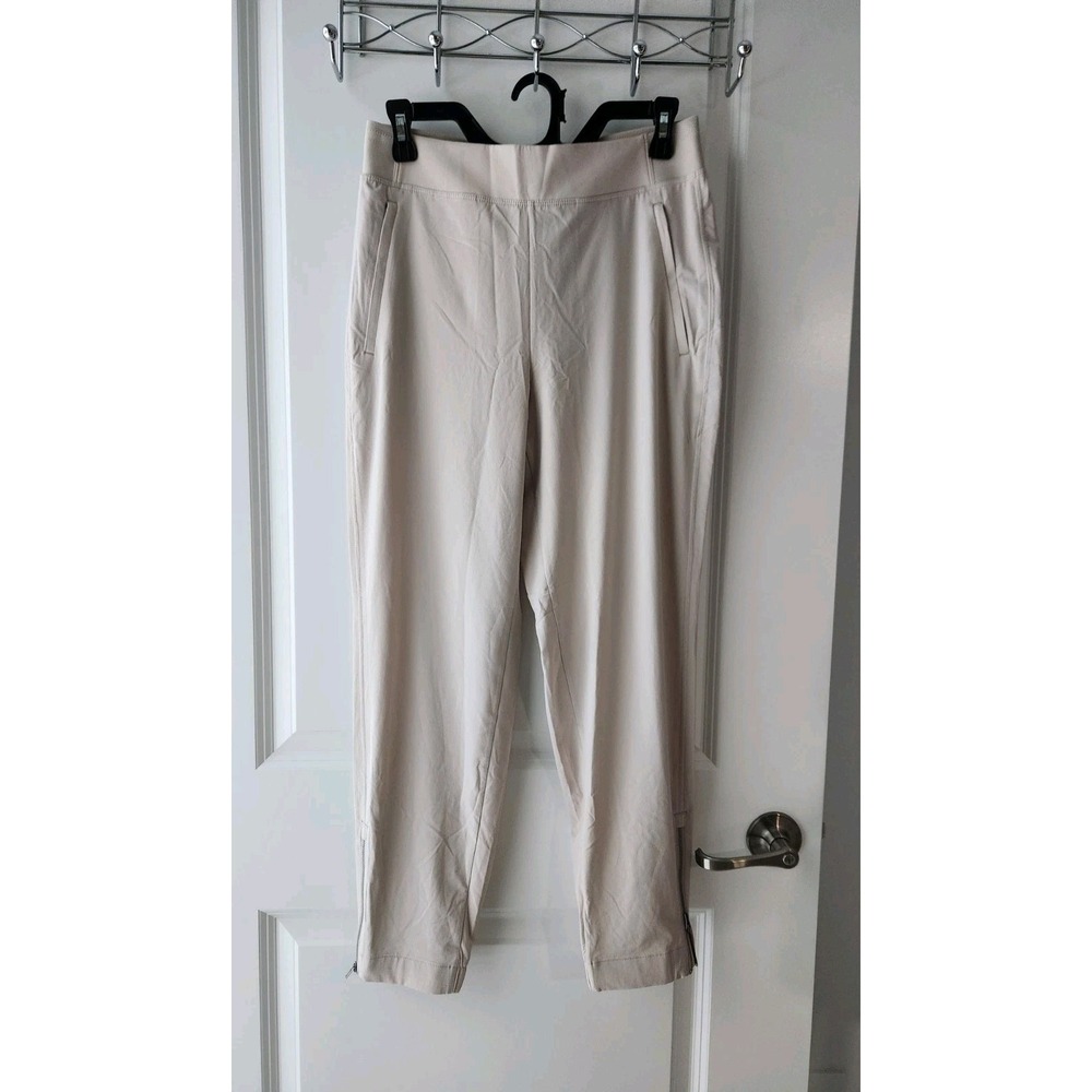 Athleta Brooklyn Ankle Pants Women's Beige Stretch Pull On Tapered Preppy Size 2